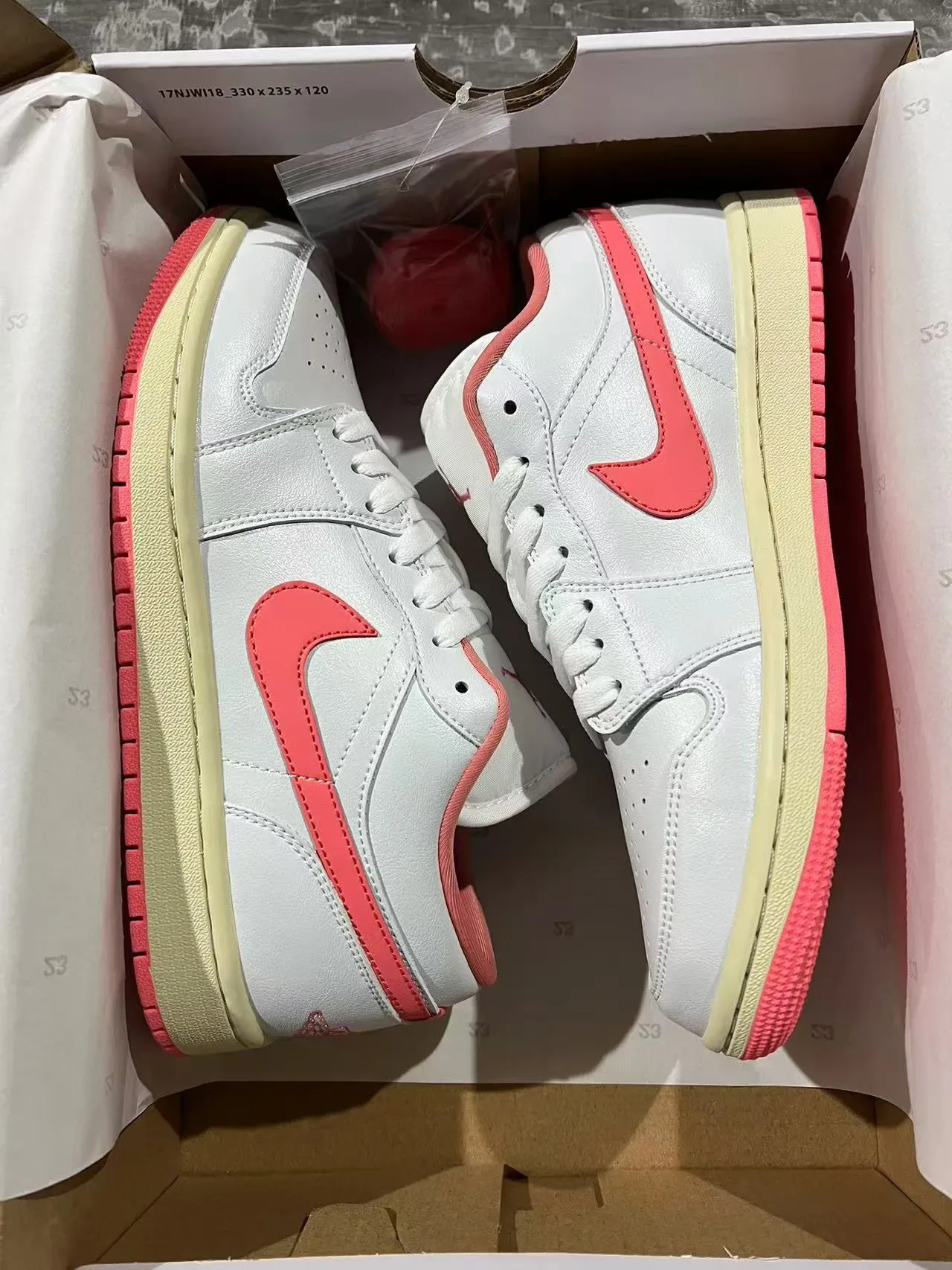 Nike Air Jordan 1 Low Pink Accent Lifestyle Sneakers 7