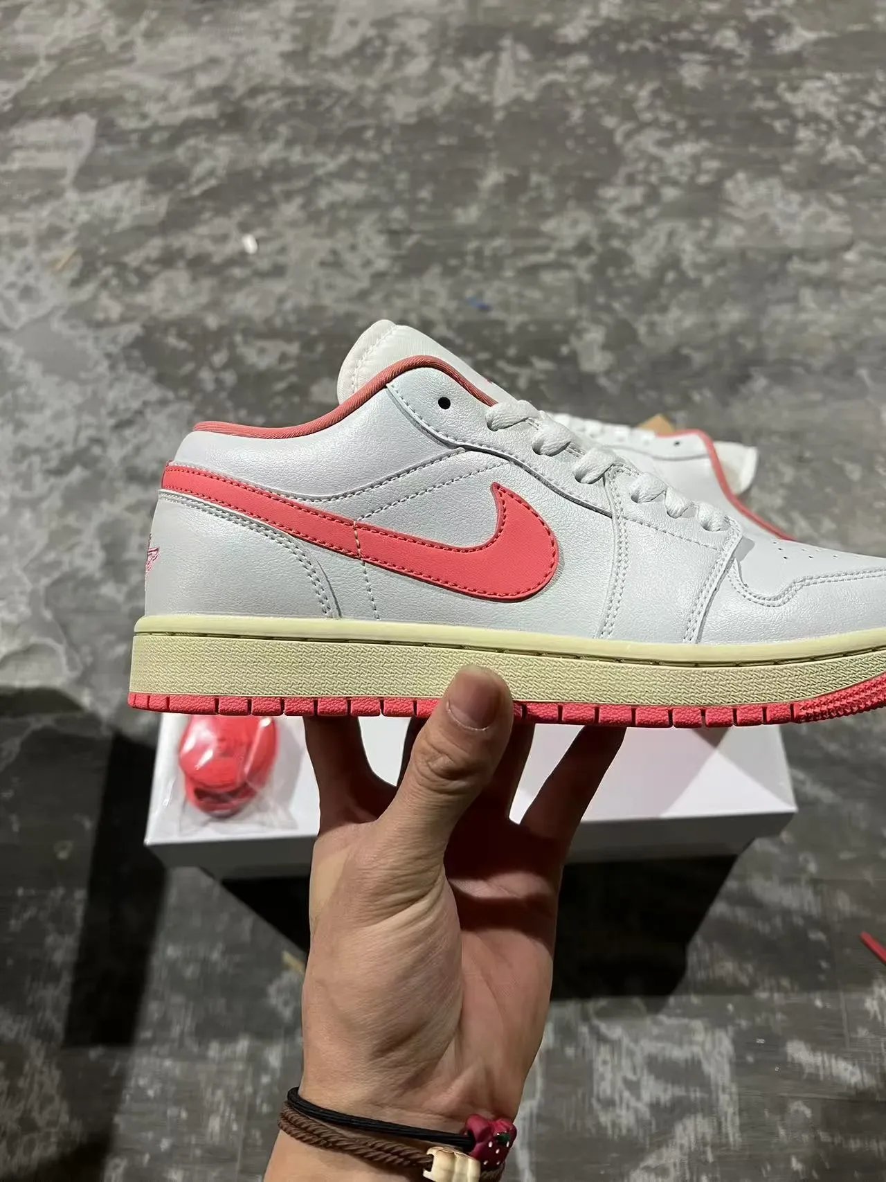 Nike Air Jordan 1 Low Pink Accent Lifestyle Sneakers 8