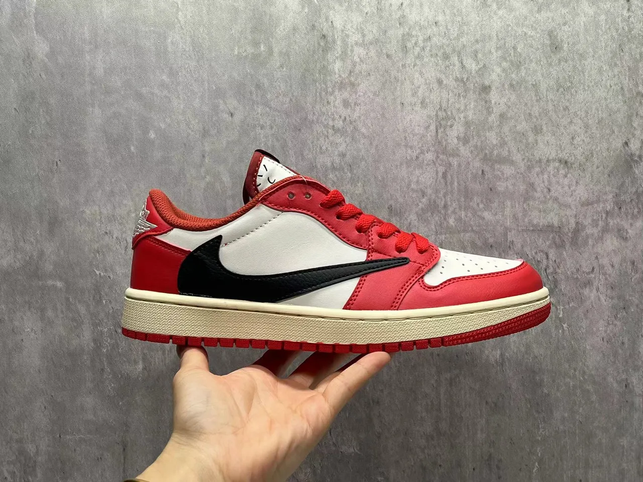 Nike Air Jordan 1 Low Red White Black Lifestyle Sneakers 2
