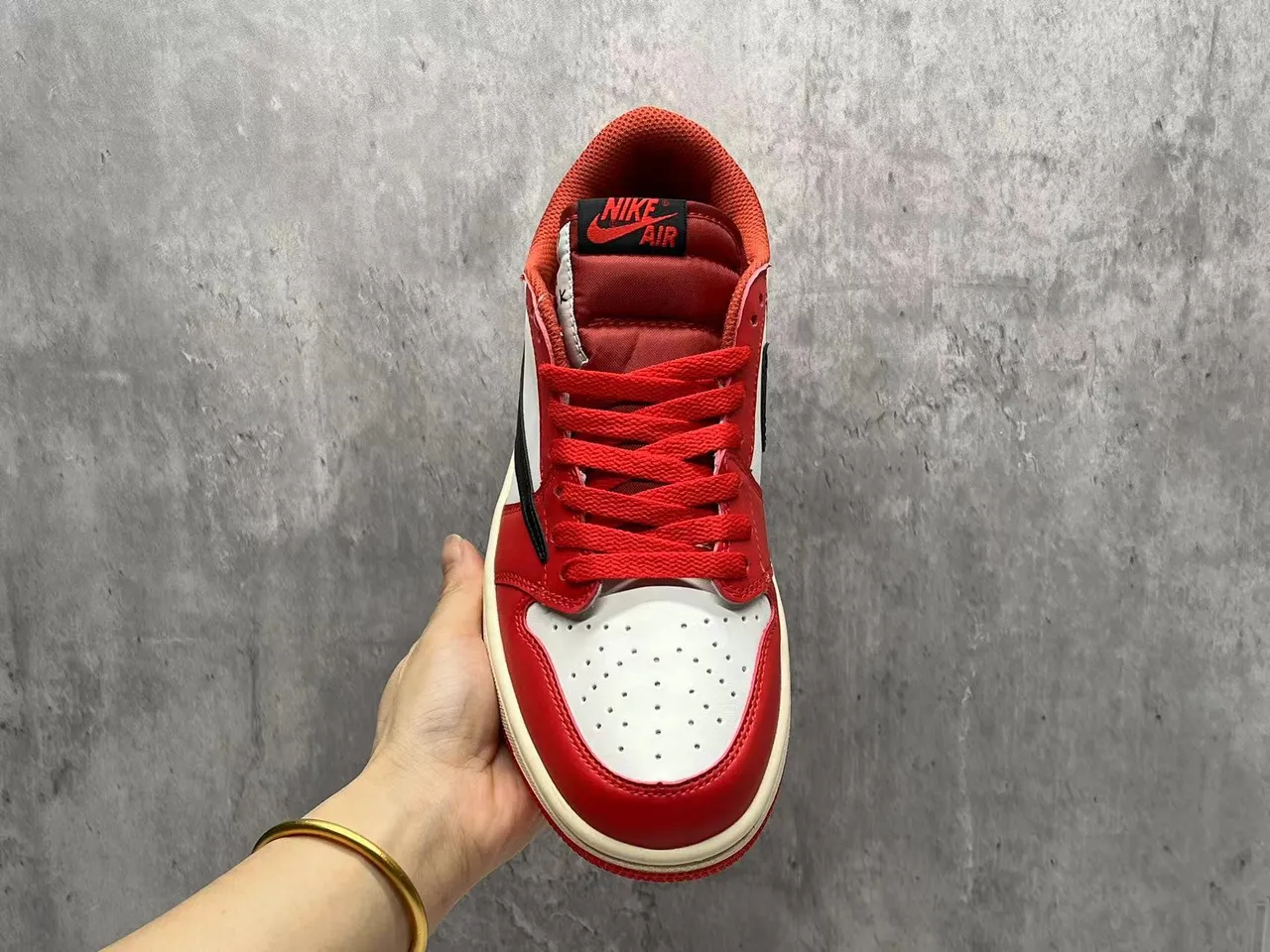 Nike Air Jordan 1 Low Red White Black Lifestyle Sneakers 3