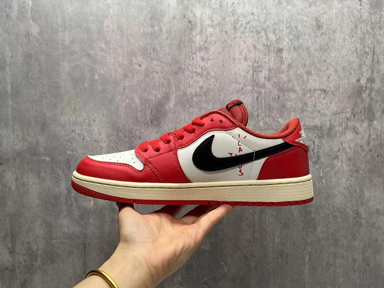 Nike Air Jordan 1 Low Red White Black Lifestyle Sneakers 4