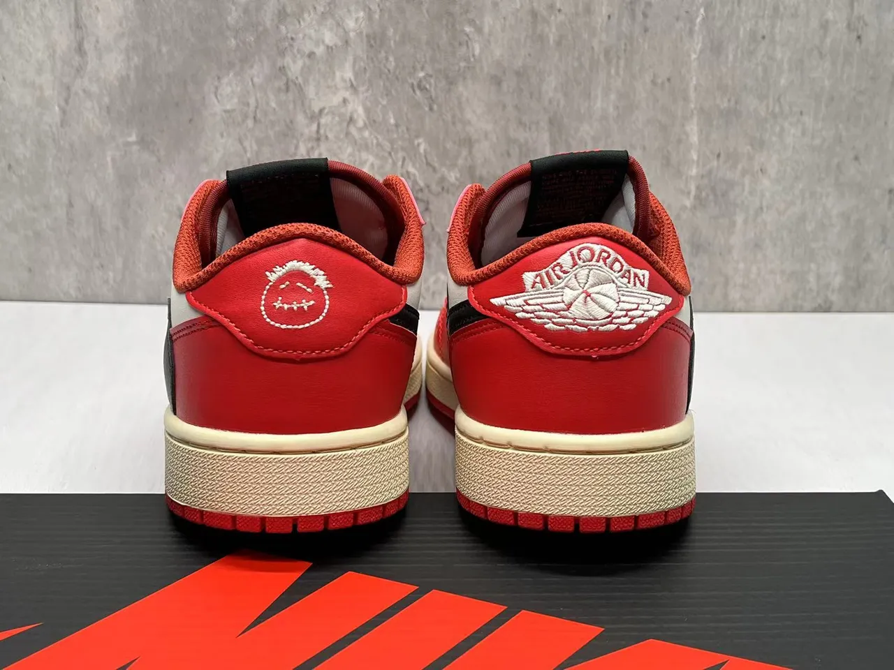 Nike Air Jordan 1 Low Red White Black Lifestyle Sneakers 6