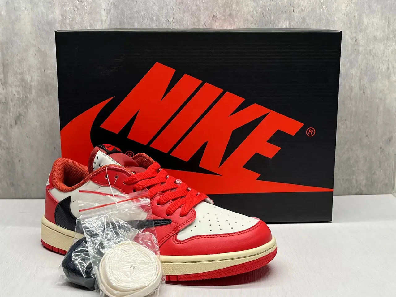 Nike Air Jordan 1 Low Red White Black Lifestyle Sneakers 7