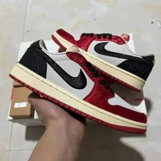 Nike Air Jordan 1 Low Red White Black Lifestyle Sneakers