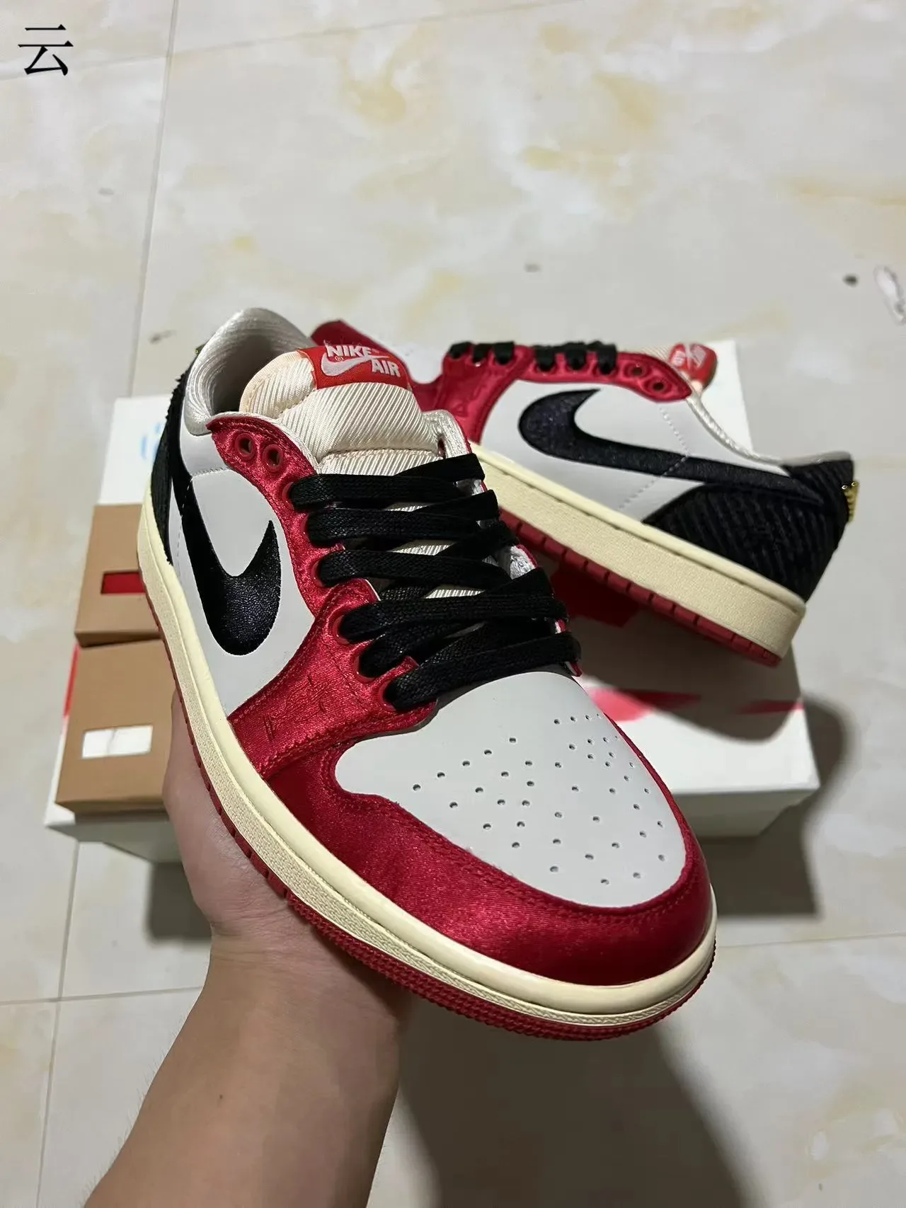 Nike Air Jordan 1 Low Red White Black Lifestyle Sneakers 2