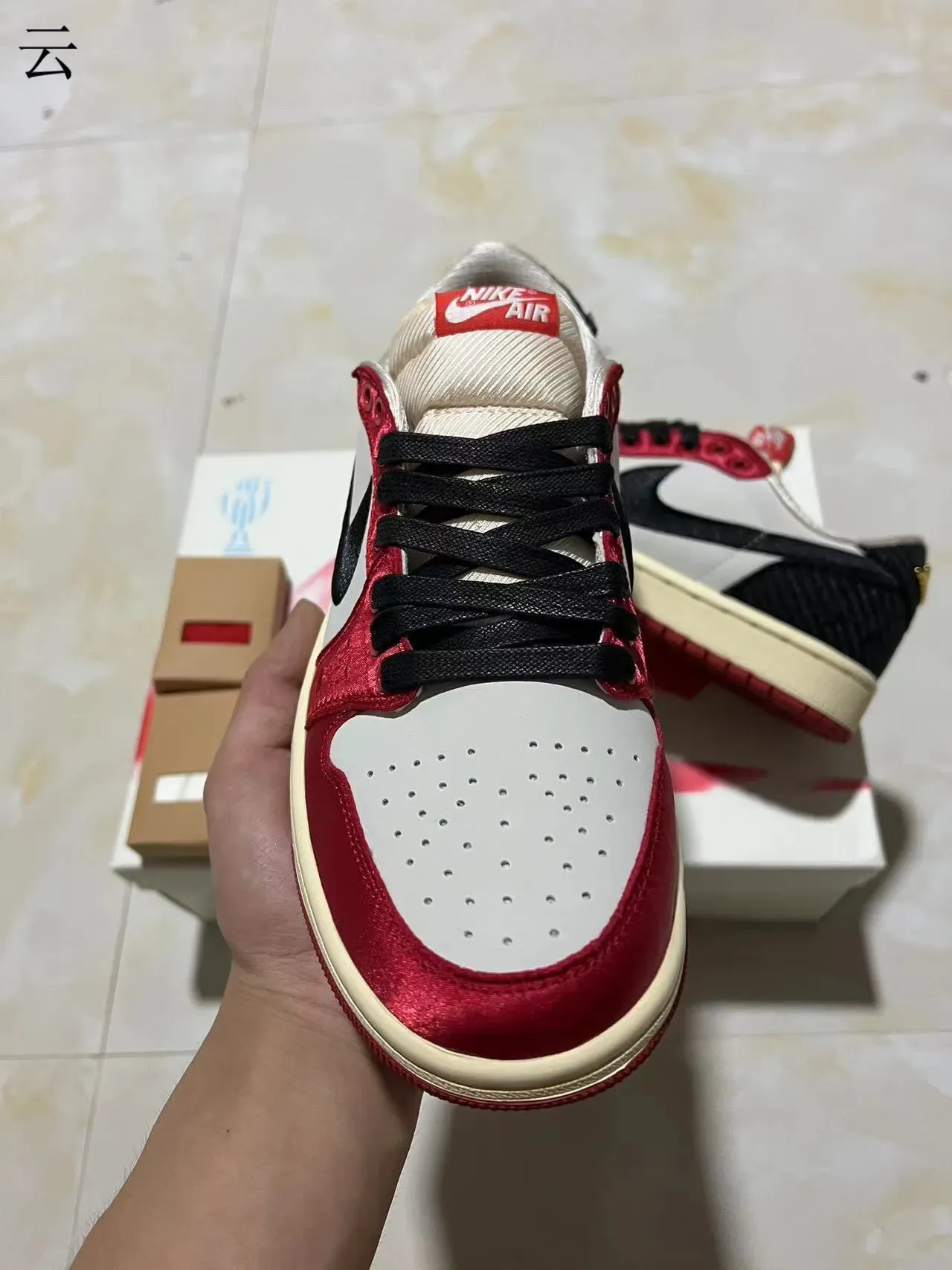 Nike Air Jordan 1 Low Red White Black Lifestyle Sneakers 3