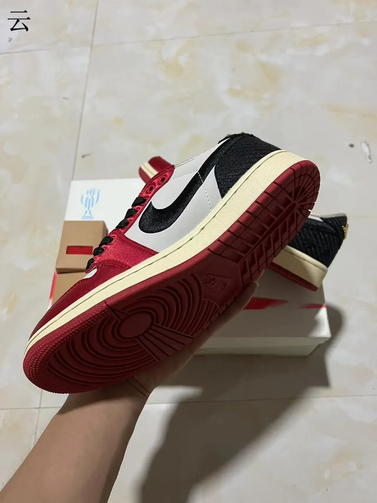 Nike Air Jordan 1 Low Red White Black Lifestyle Sneakers 6