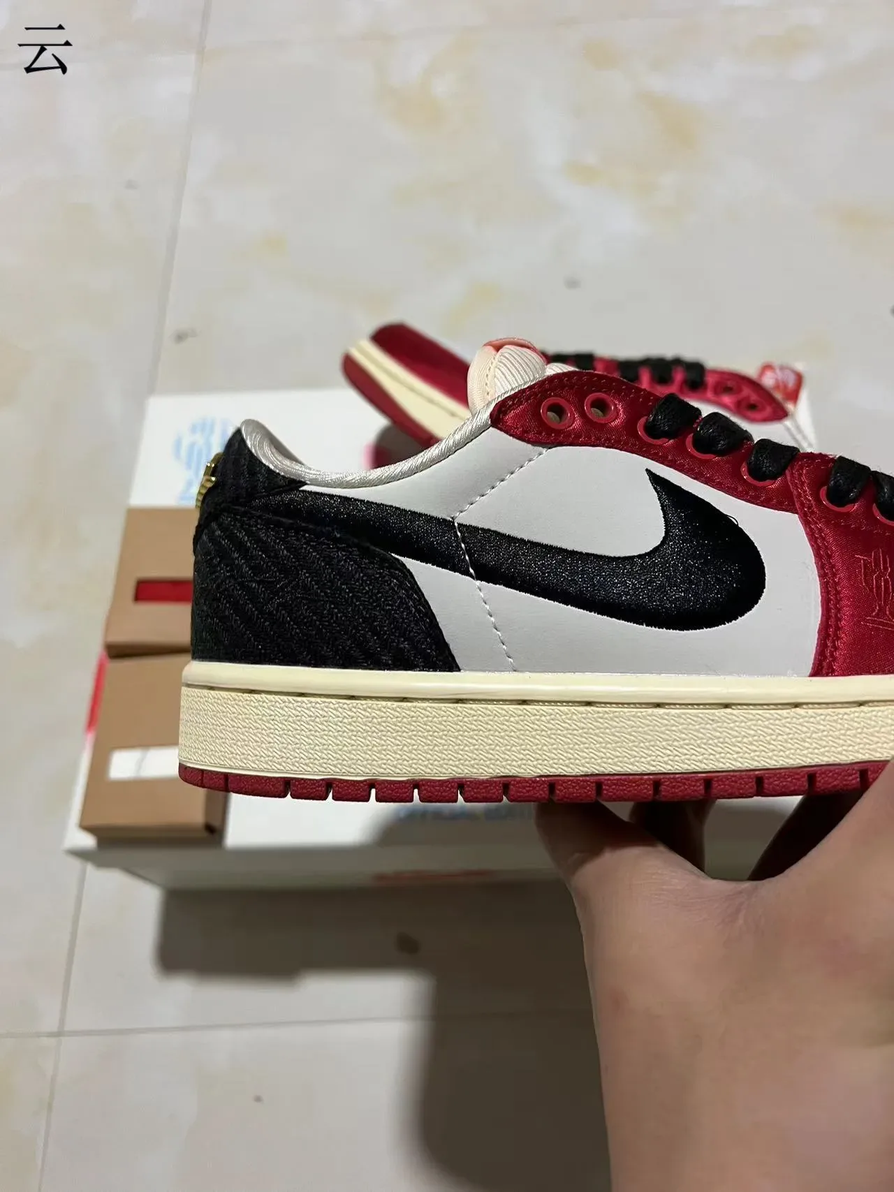 Nike Air Jordan 1 Low Red White Black Lifestyle Sneakers 7