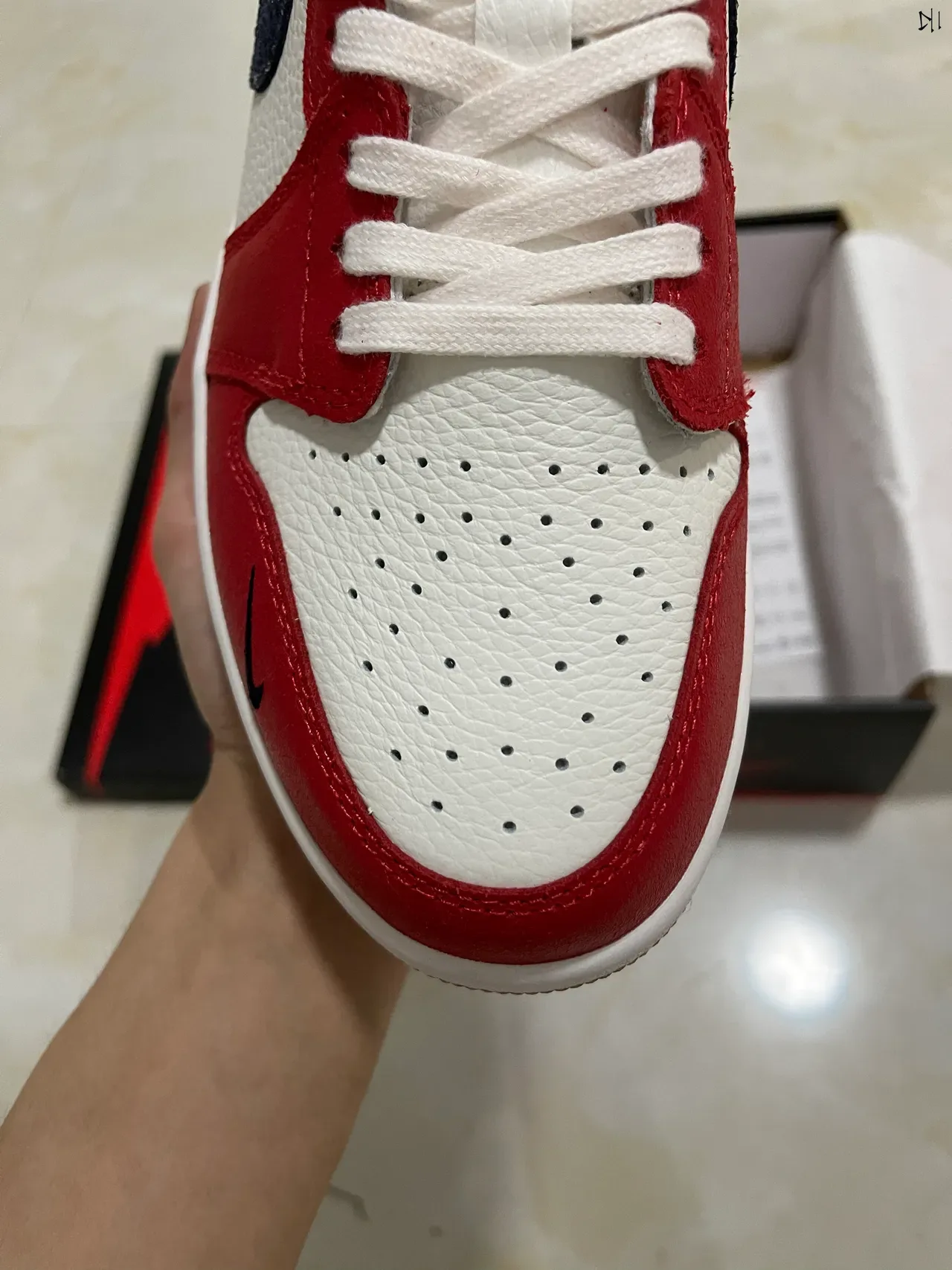 Nike Air Jordan 1 Low Red White Navy Lifestyle Sneakers 3
