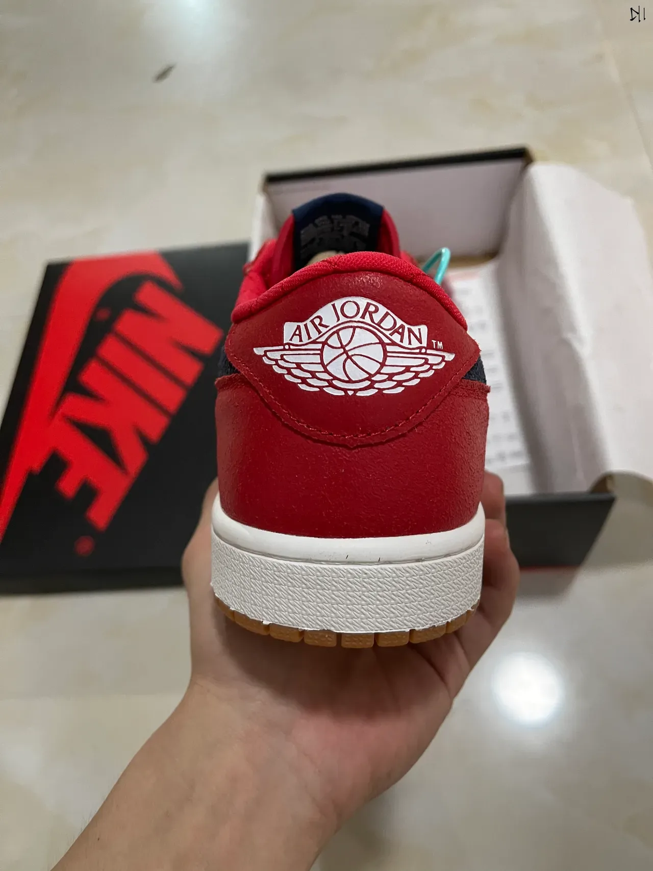 Nike Air Jordan 1 Low Red White Navy Lifestyle Sneakers 6