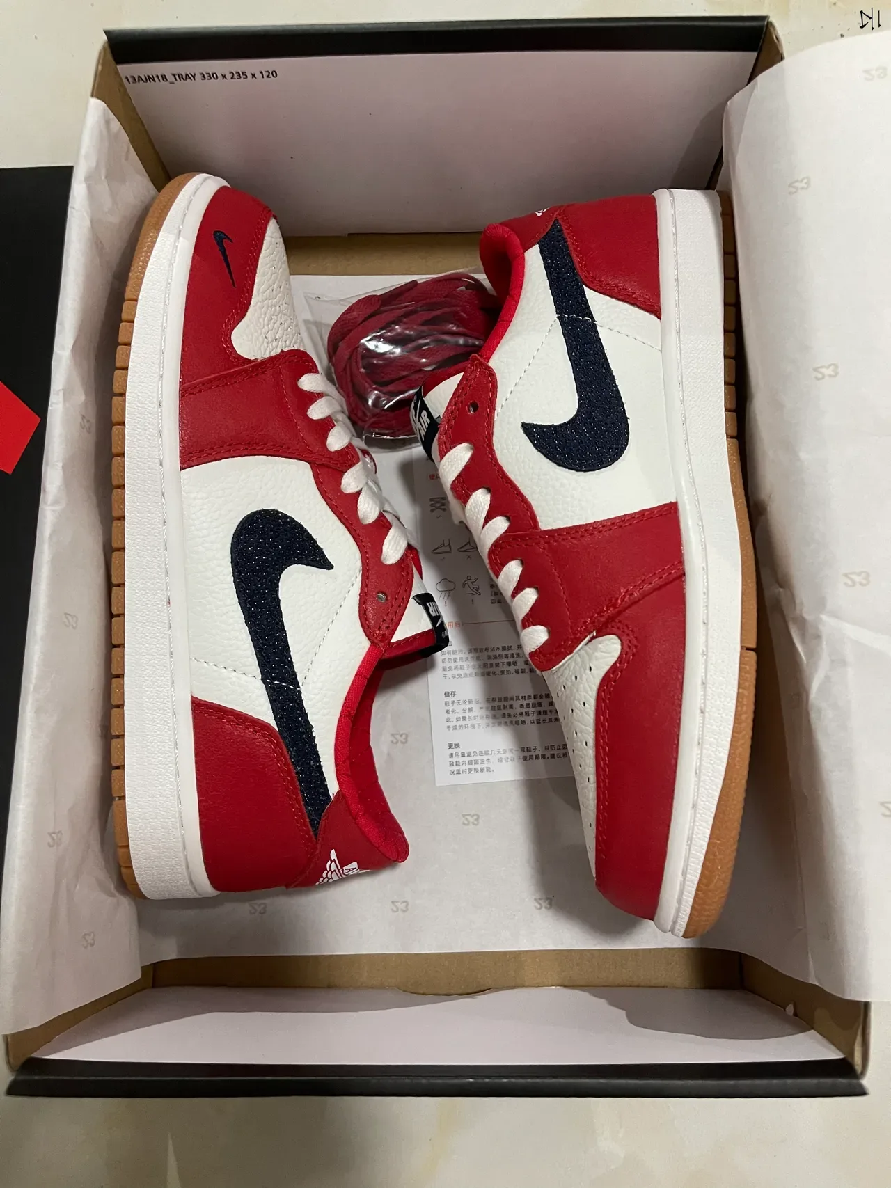 Nike Air Jordan 1 Low Red White Navy Lifestyle Sneakers 7