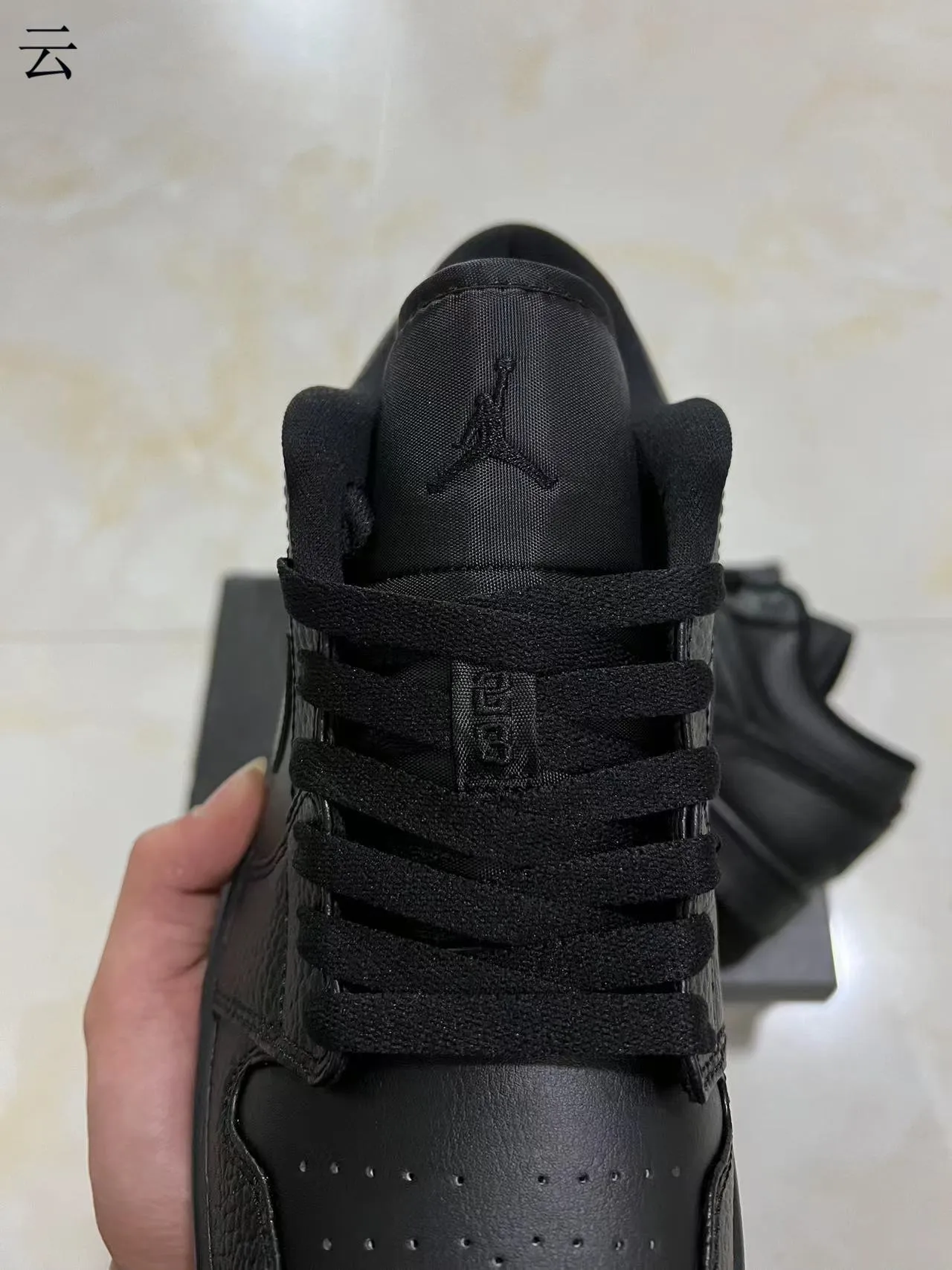 Nike Air Jordan 1 Low Triple Black Lifestyle Sneakers 4