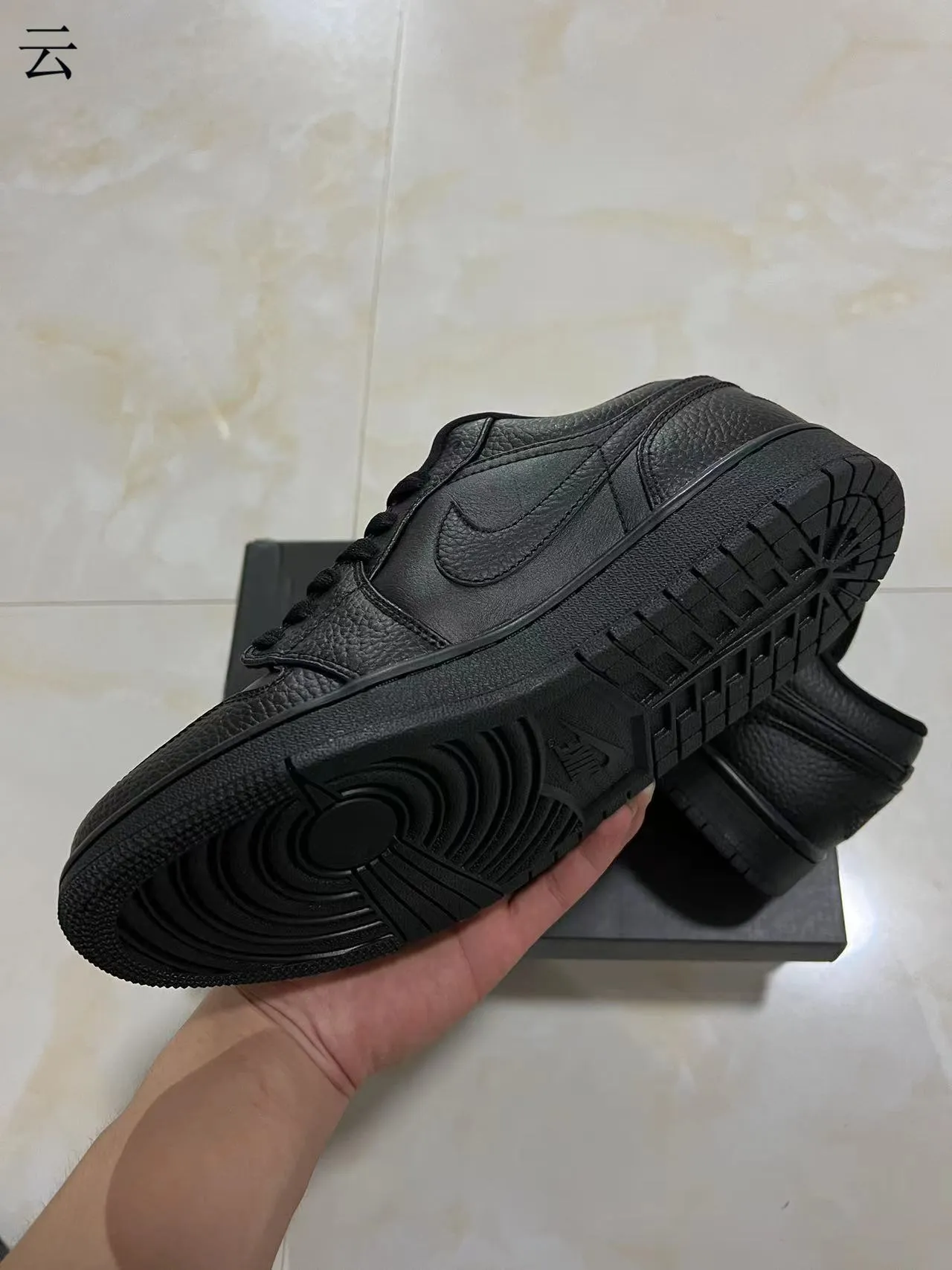 Nike Air Jordan 1 Low Triple Black Lifestyle Sneakers 6