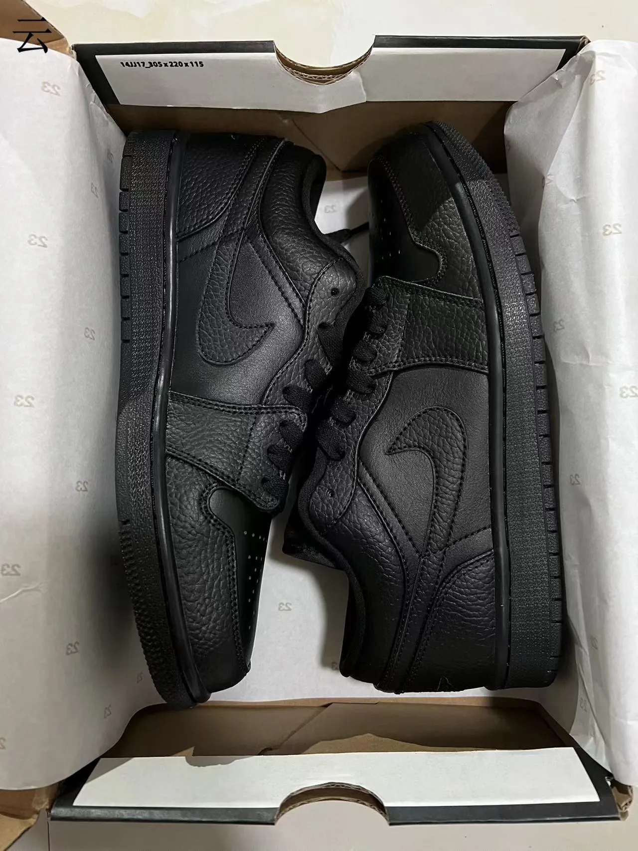 Nike Air Jordan 1 Low Triple Black Lifestyle Sneakers 9