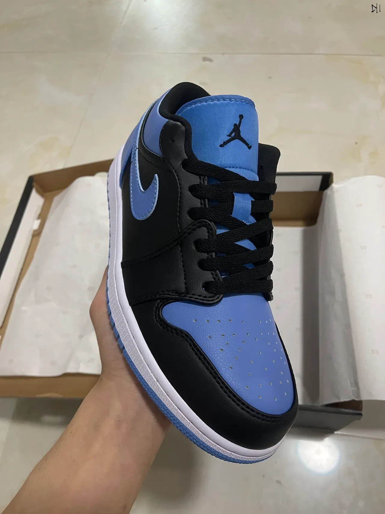 Nike Air Jordan 1 Low University Blue Black Lifestyle Sneakers 2
