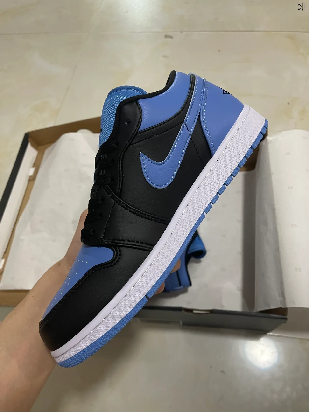 Nike Air Jordan 1 Low University Blue Black Lifestyle Sneakers 4