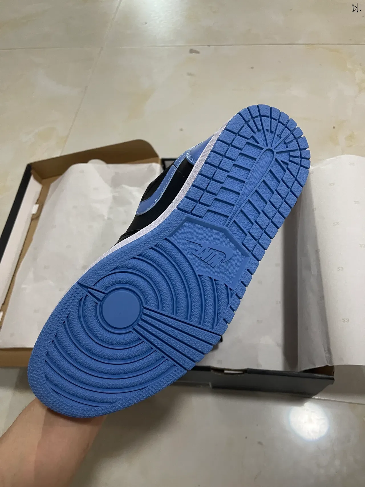 Nike Air Jordan 1 Low University Blue Black Lifestyle Sneakers 5