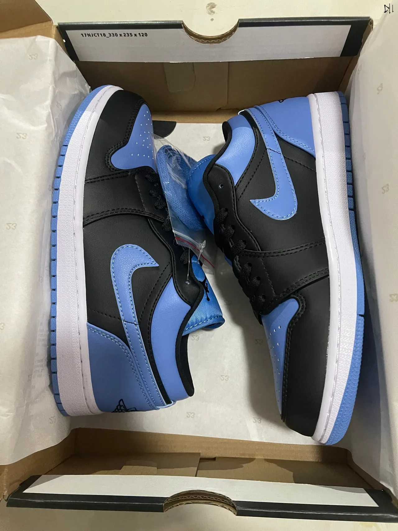 Nike Air Jordan 1 Low University Blue Black Lifestyle Sneakers 7