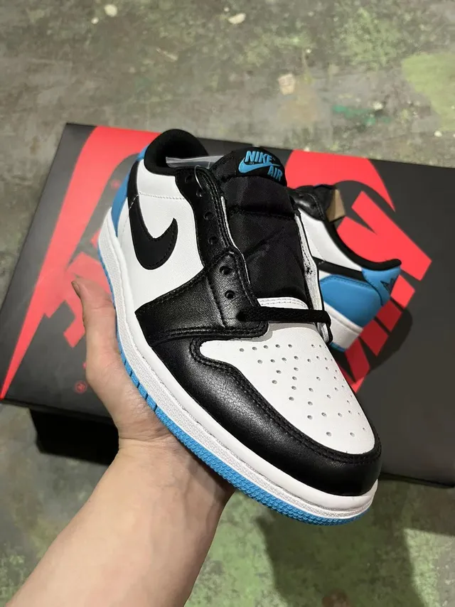 Nike Air Jordan 1 Low White Black University Blue Lifestyle Sneakers 2