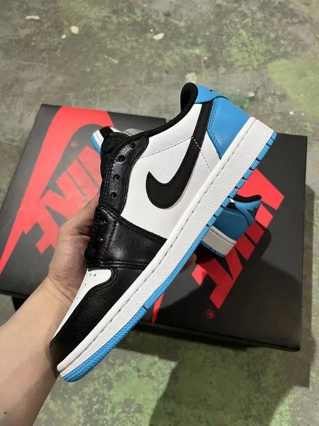Nike Air Jordan 1 Low White Black University Blue Lifestyle Sneakers 3