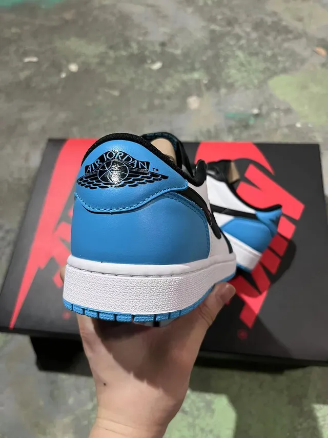 Nike Air Jordan 1 Low White Black University Blue Lifestyle Sneakers 5