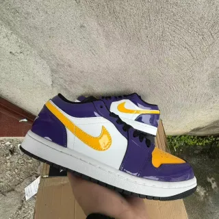 Nike Air Jordan 1 Purple Yellow White Lifestyle Sneakers