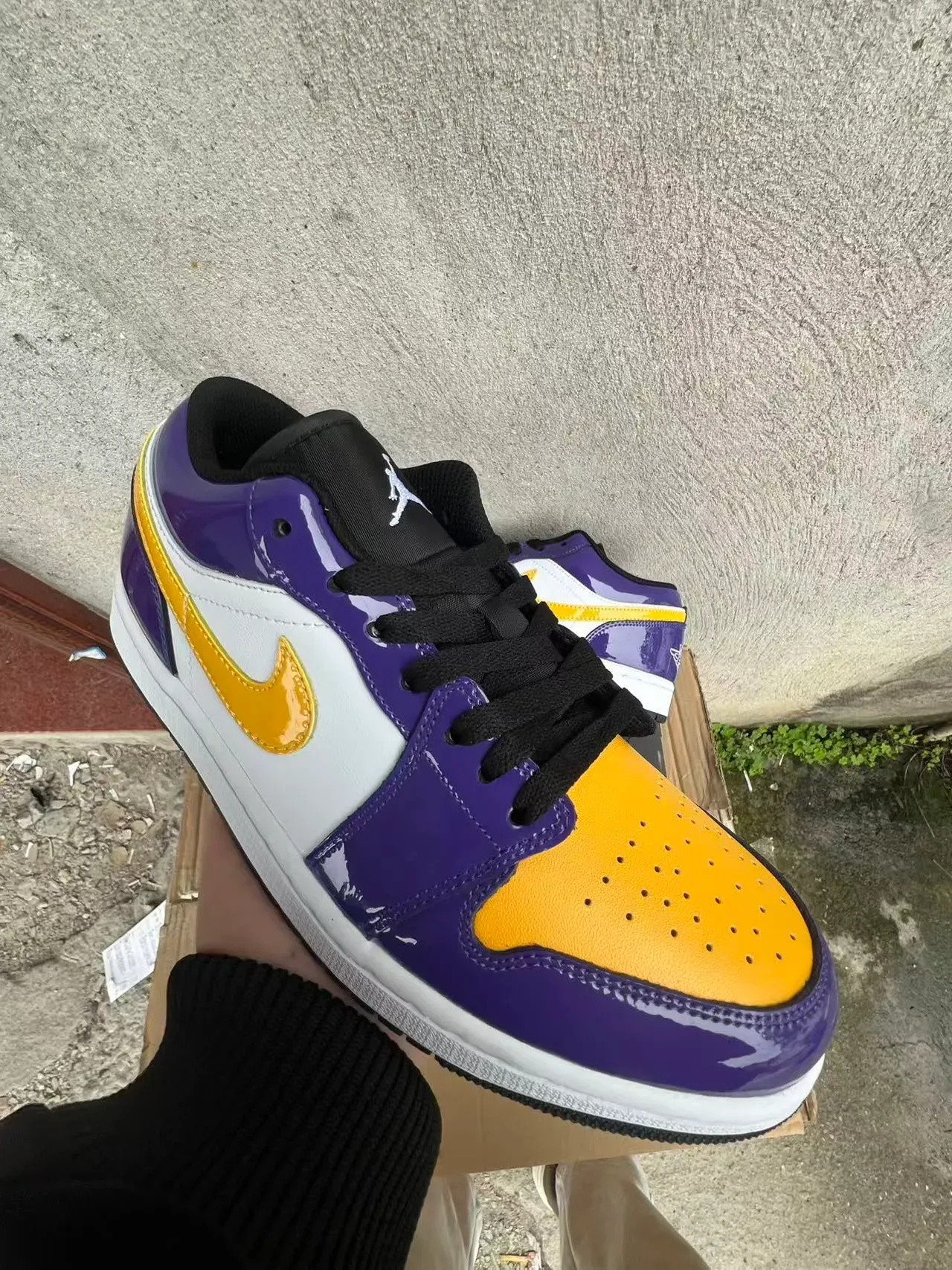 Nike Air Jordan 1 Purple Yellow White Lifestyle Sneakers 2