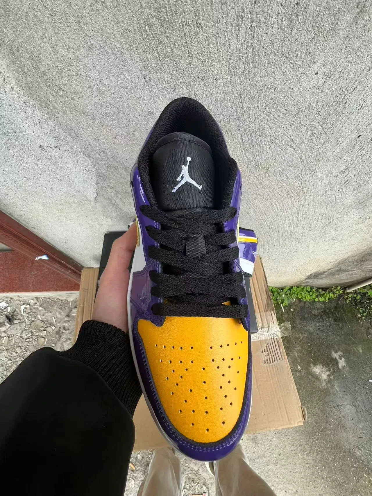 Nike Air Jordan 1 Purple Yellow White Lifestyle Sneakers 3