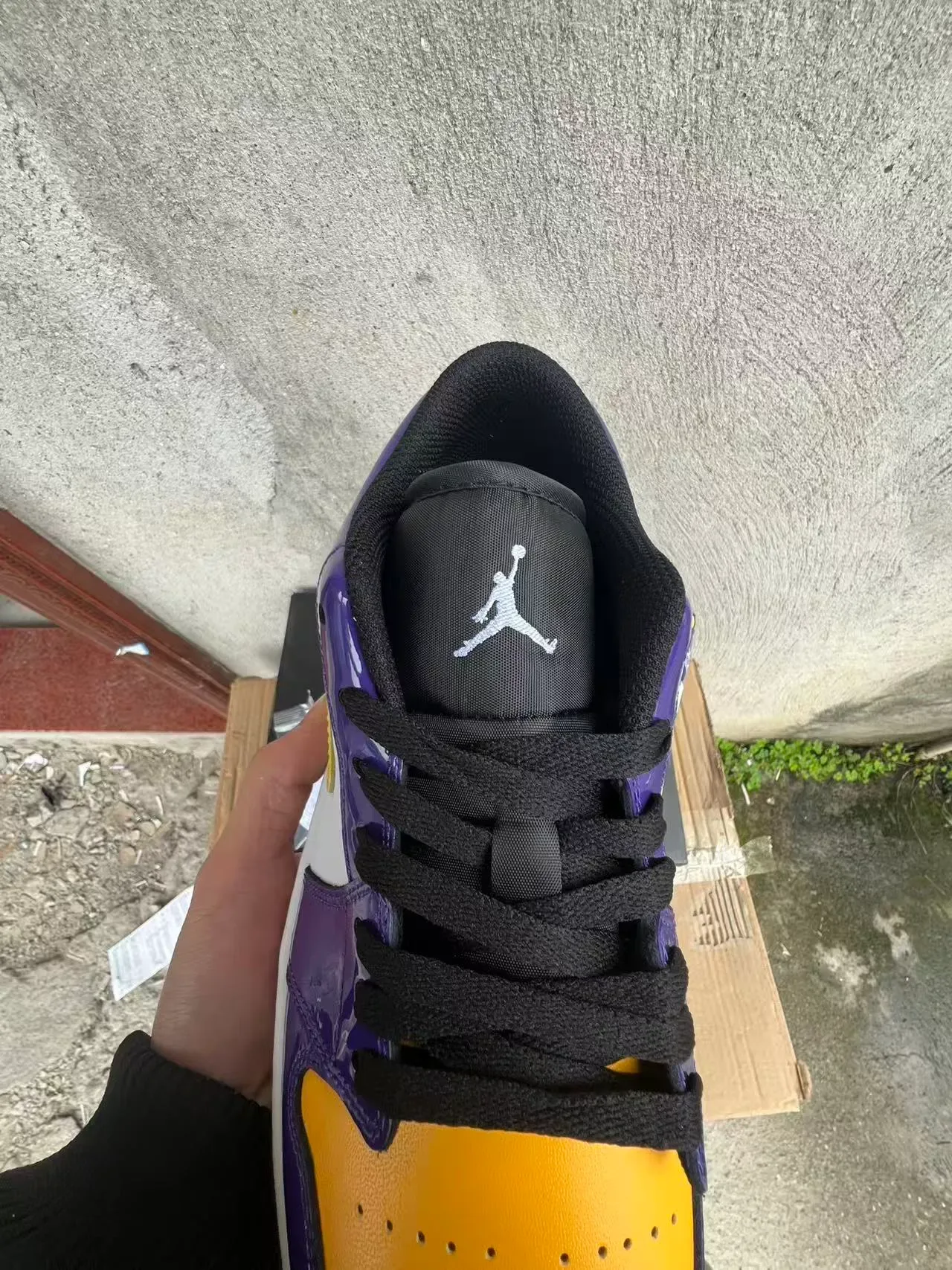 Nike Air Jordan 1 Purple Yellow White Lifestyle Sneakers 4