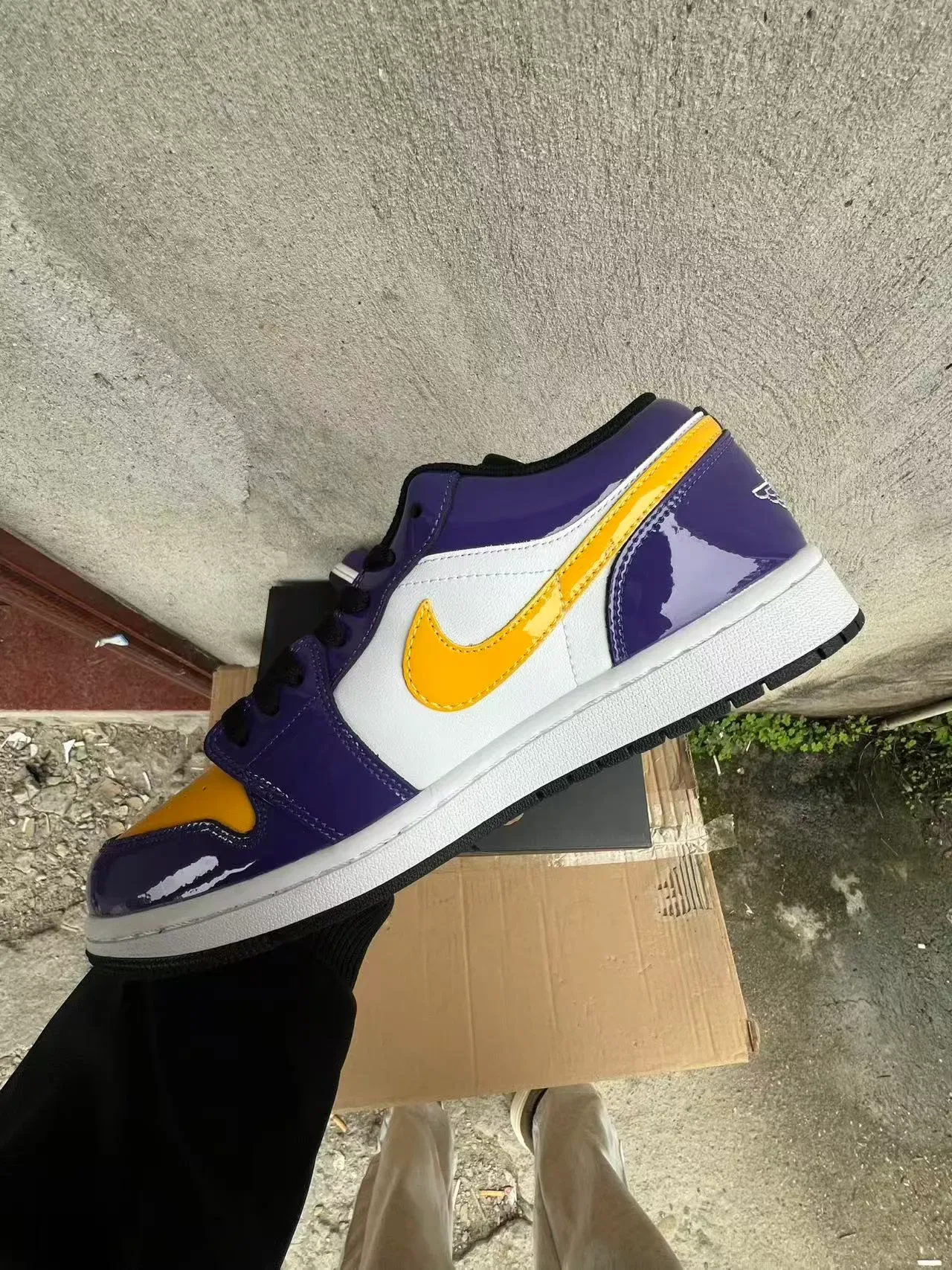 Nike Air Jordan 1 Purple Yellow White Lifestyle Sneakers 5