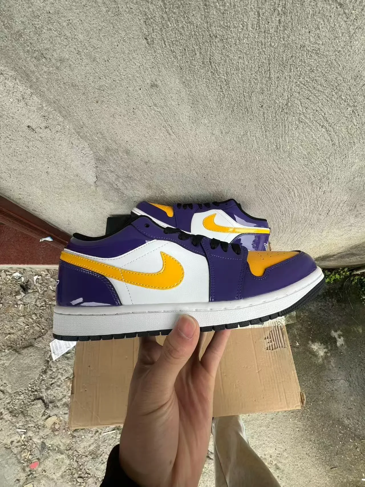 Nike Air Jordan 1 Purple Yellow White Lifestyle Sneakers 7