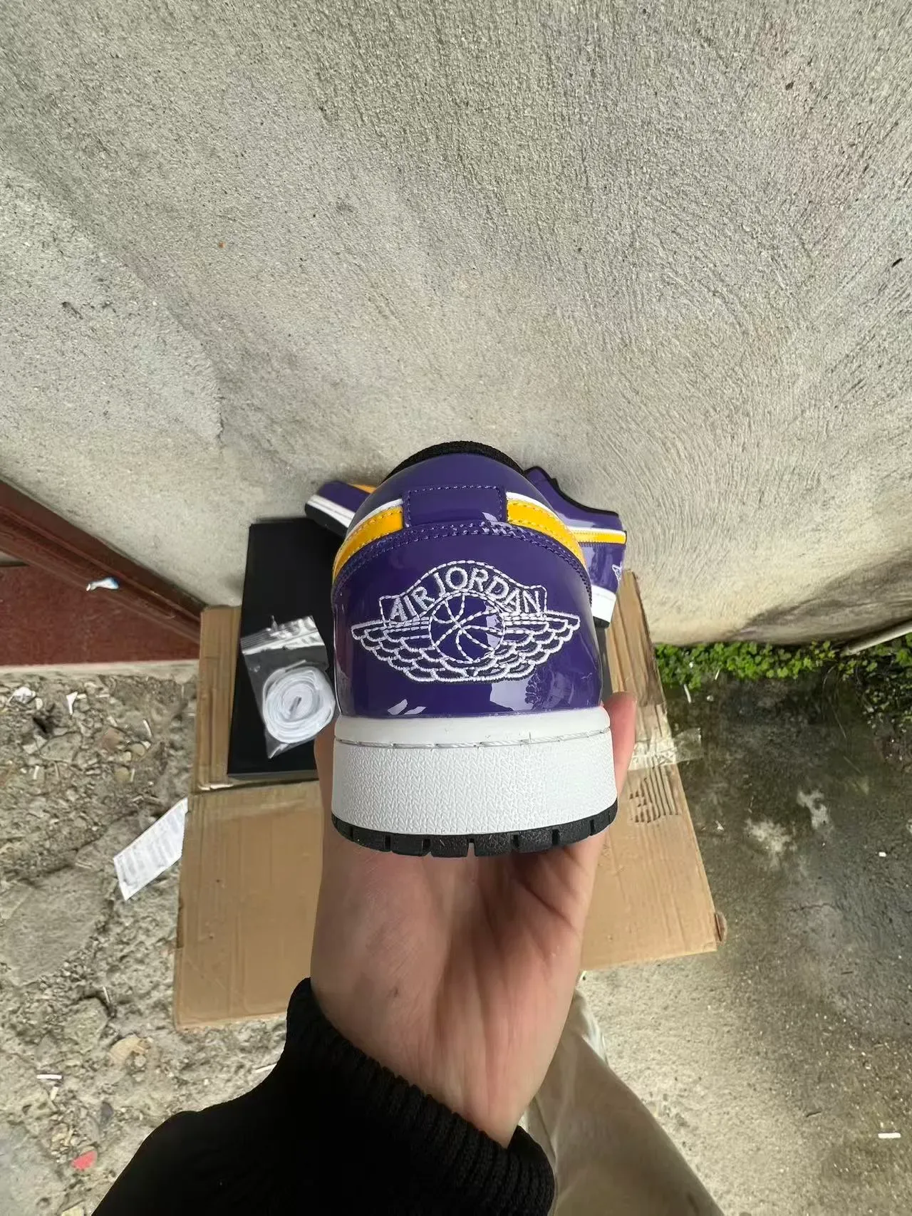 Nike Air Jordan 1 Purple Yellow White Lifestyle Sneakers 8
