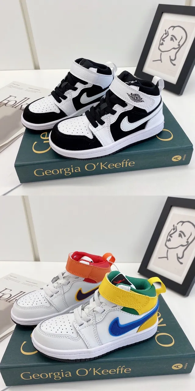 Nike Air Jordan 1 Red Black White Kids Basketball Shoes 10