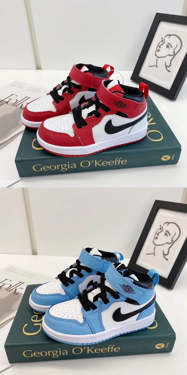 Nike Air Jordan 1 Red Black White Kids Basketball Shoes 11
