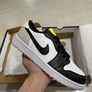 Nike Air Jordan 1 White Black Neon Yellow Lifestyle Sneakers