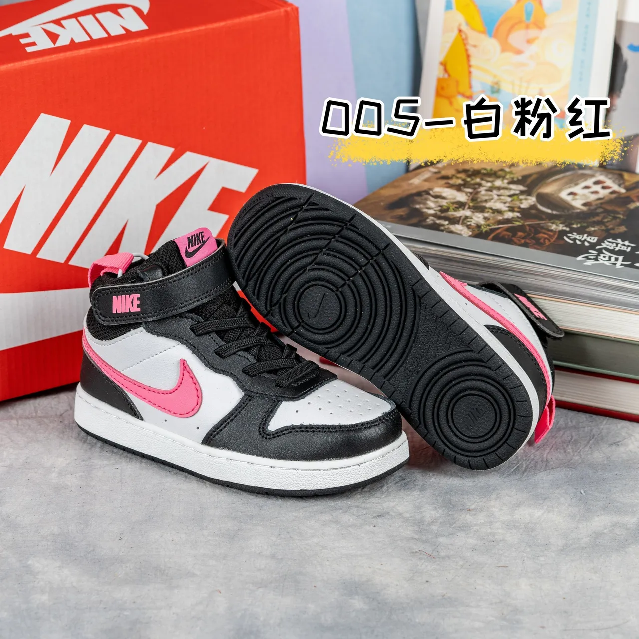 Nike Air Jordan 1 White Black Pink Basketball Shoes 23