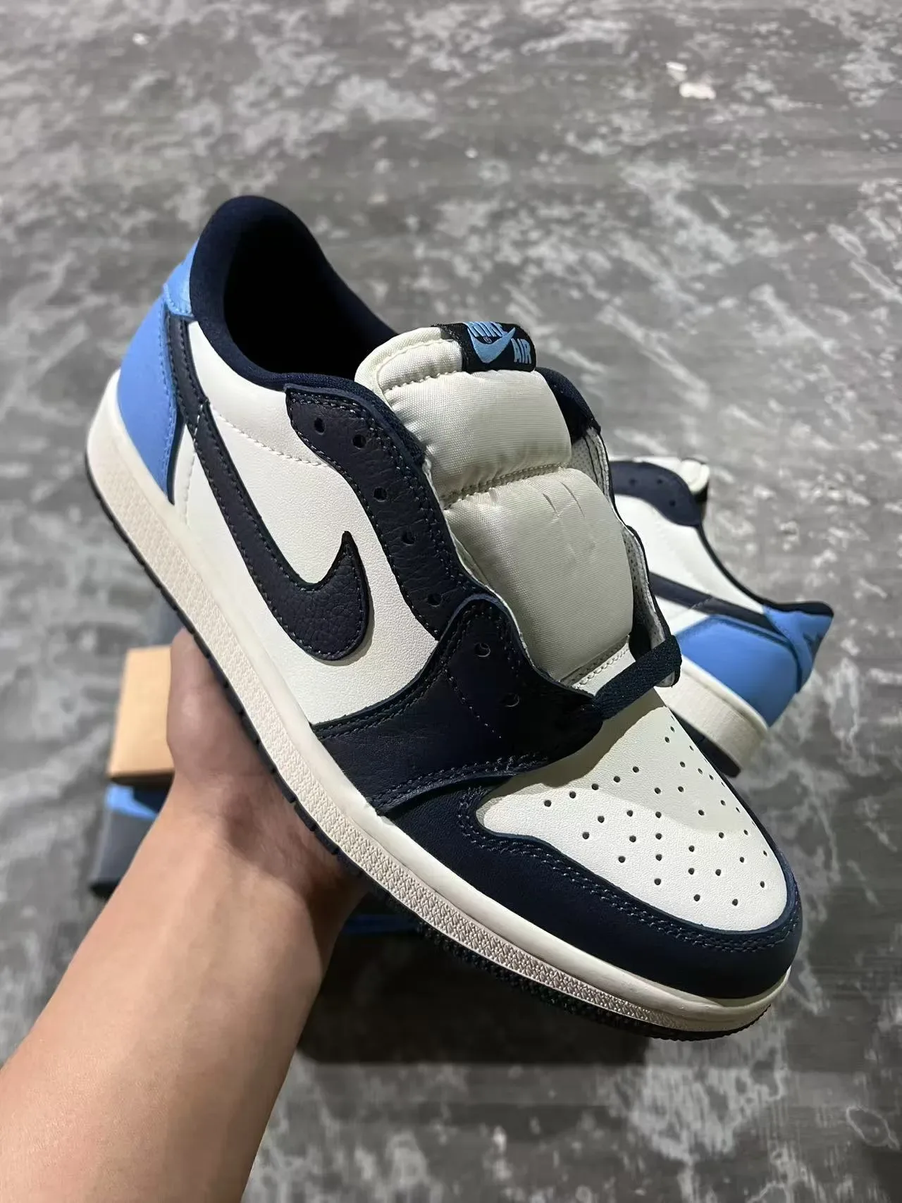 Nike Air Jordan 1 White Navy Light Blue Lifestyle Sneakers 2