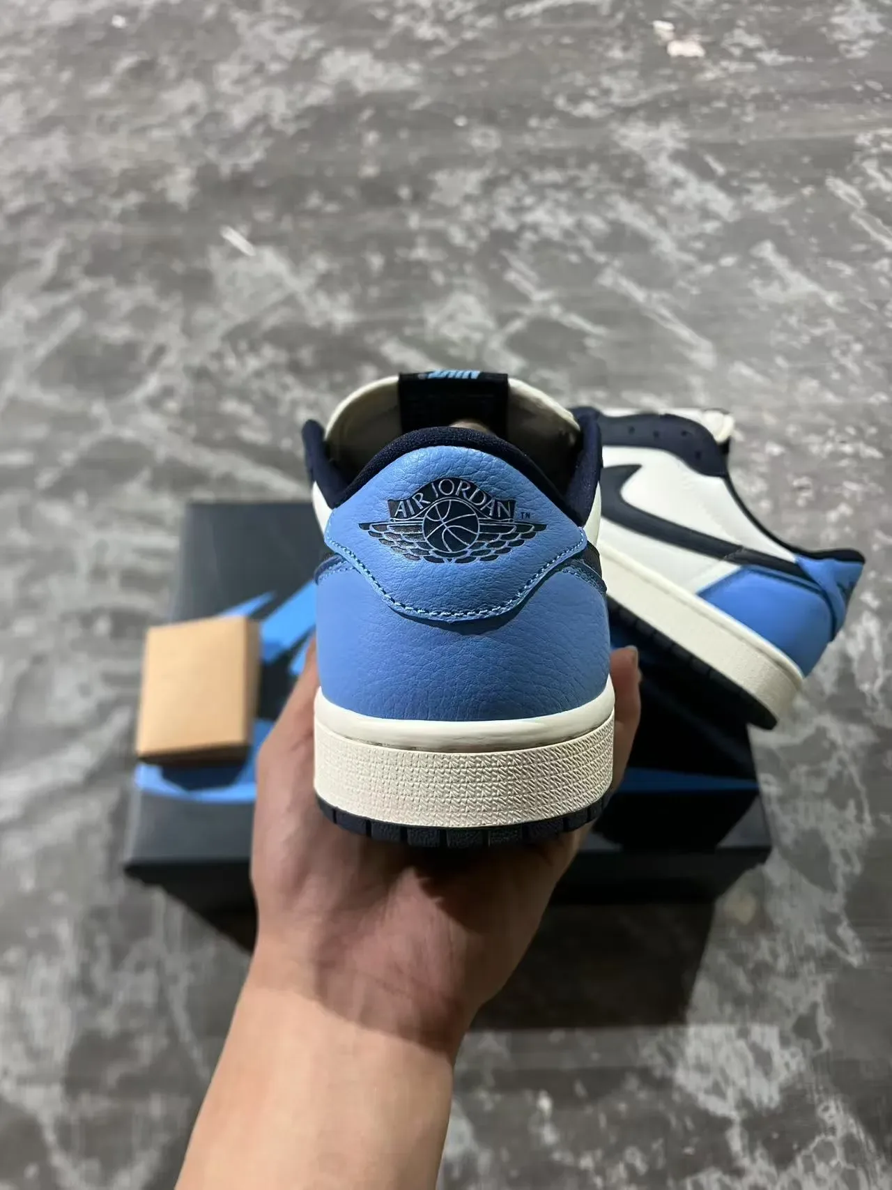 Nike Air Jordan 1 White Navy Light Blue Lifestyle Sneakers 8