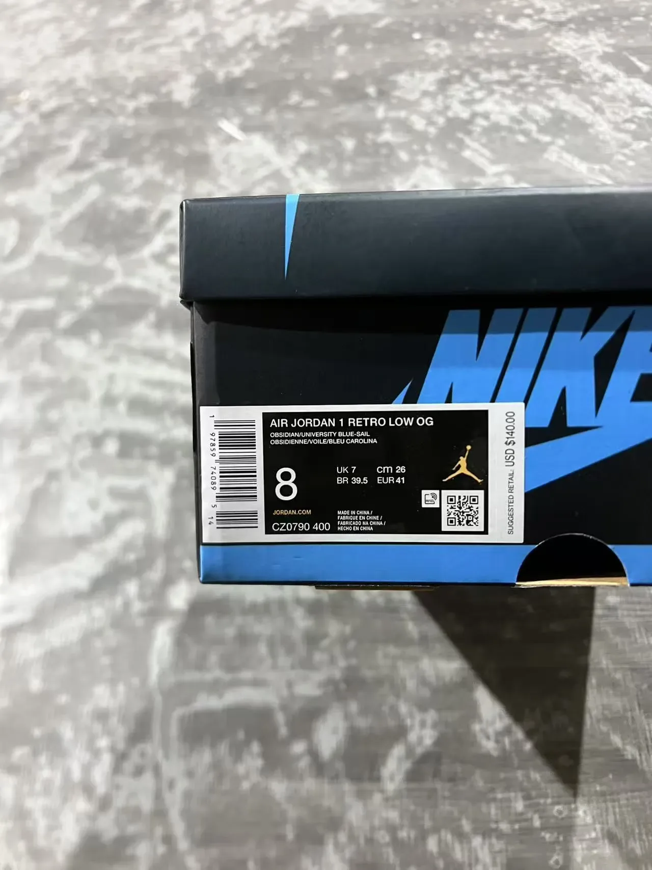 Nike Air Jordan 1 White Navy Light Blue Lifestyle Sneakers 10