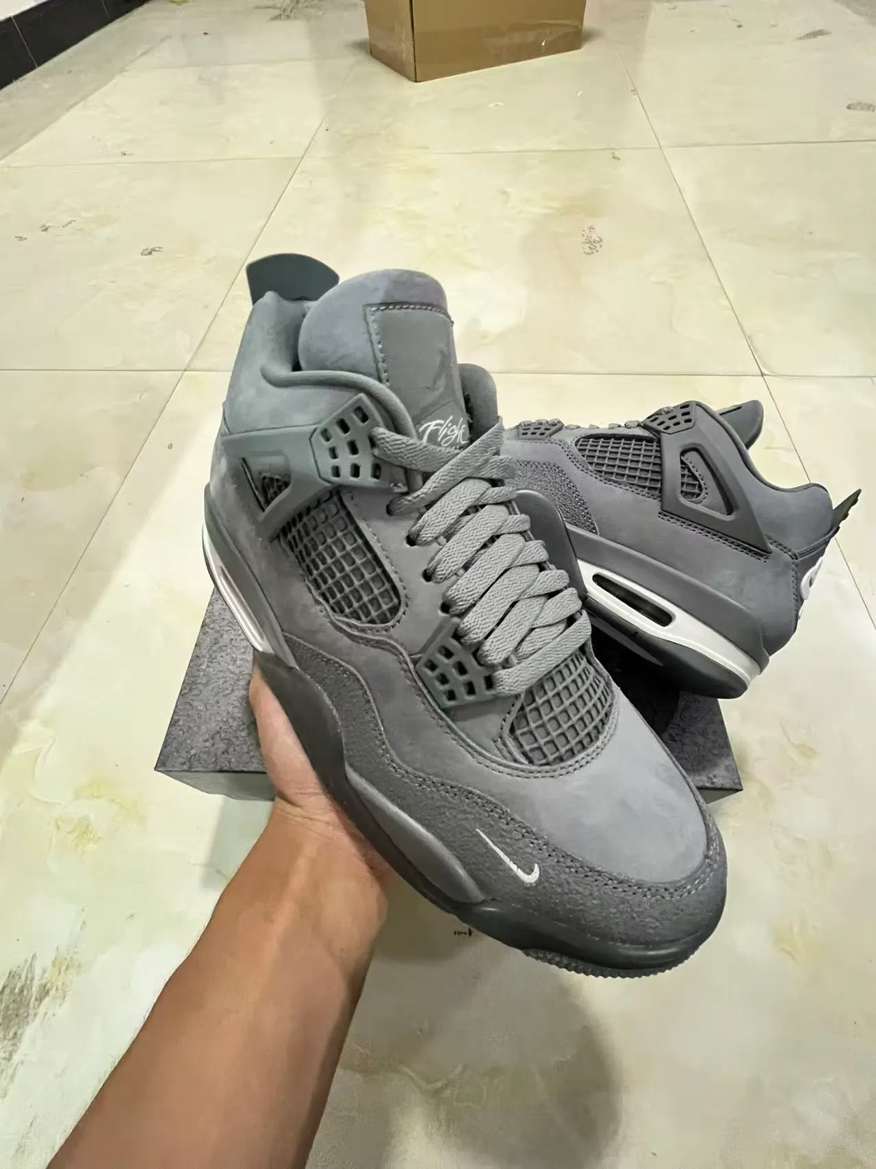 Nike Air Jordan 4 Gray Monochrome Basketball Shoes 2