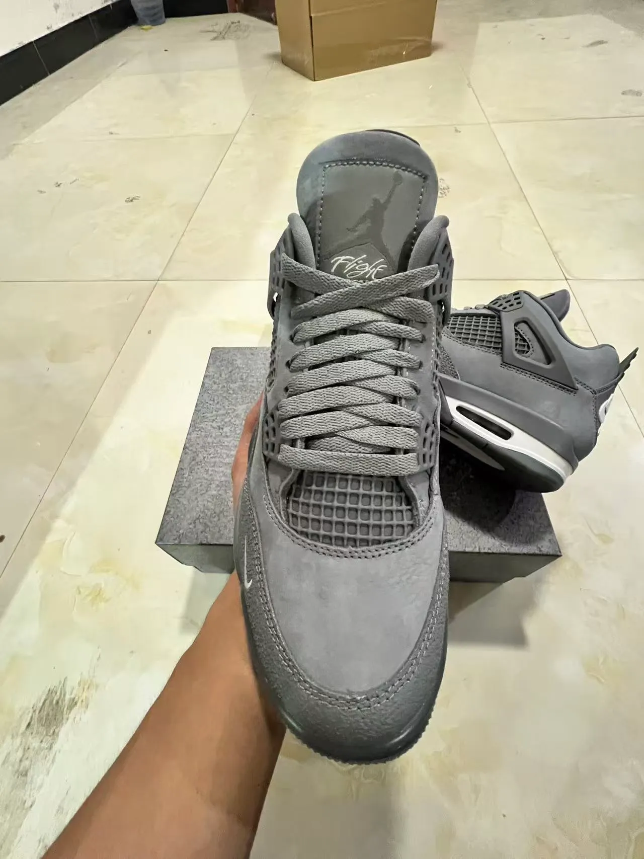 Nike Air Jordan 4 Gray Monochrome Basketball Shoes 3