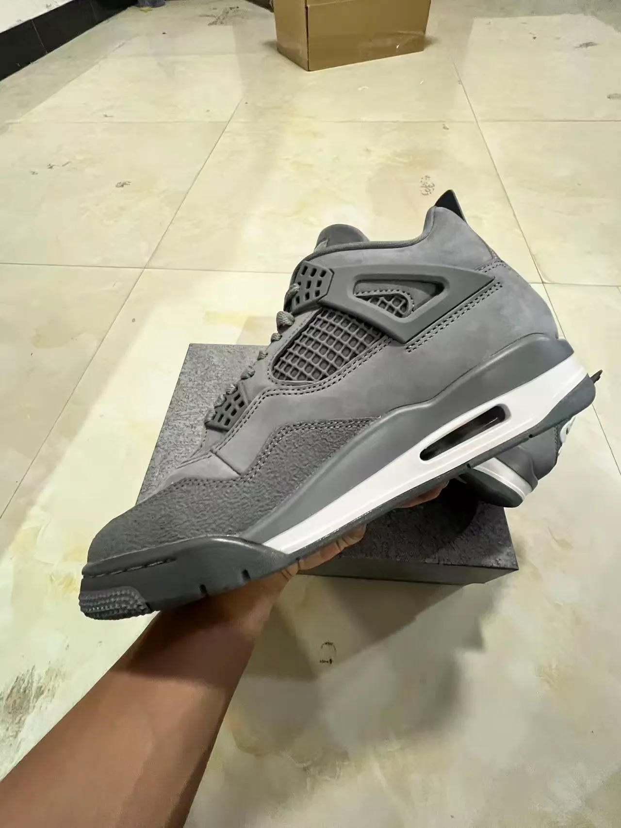 Nike Air Jordan 4 Gray Monochrome Basketball Shoes 5