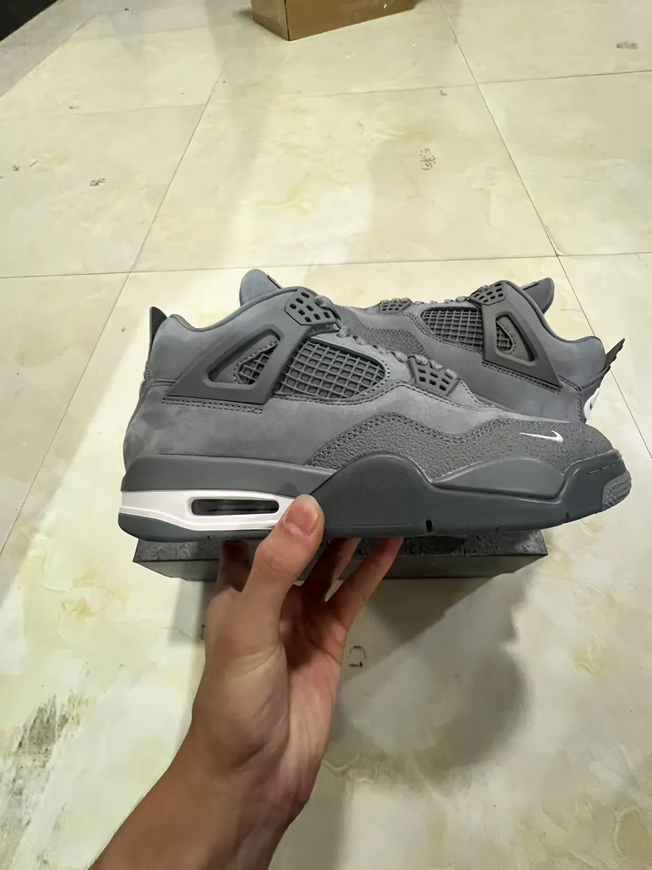Nike Air Jordan 4 Gray Monochrome Basketball Shoes 7