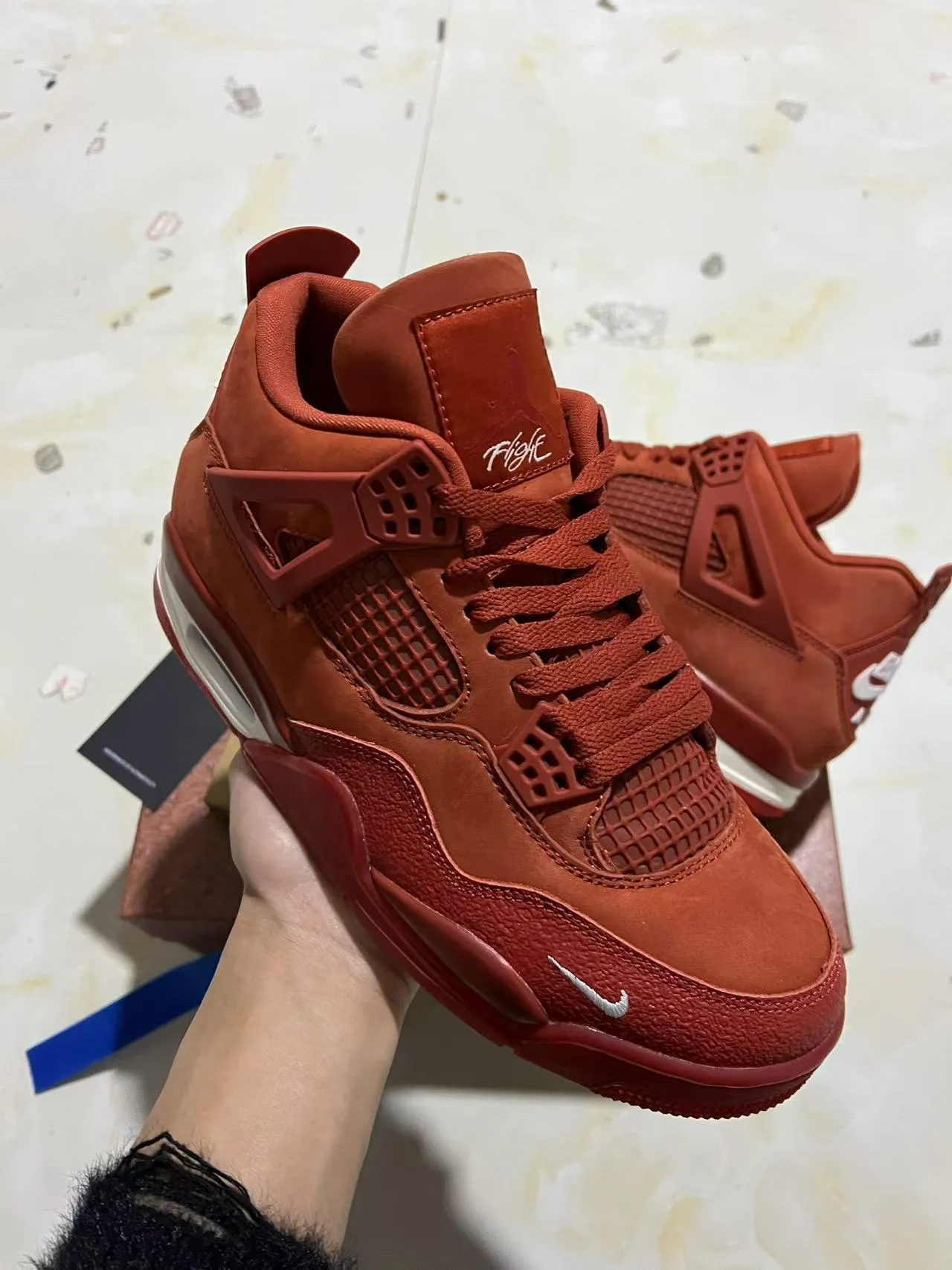 Nike Air Jordan 4 Monochromatic Red Basketball Shoes 2