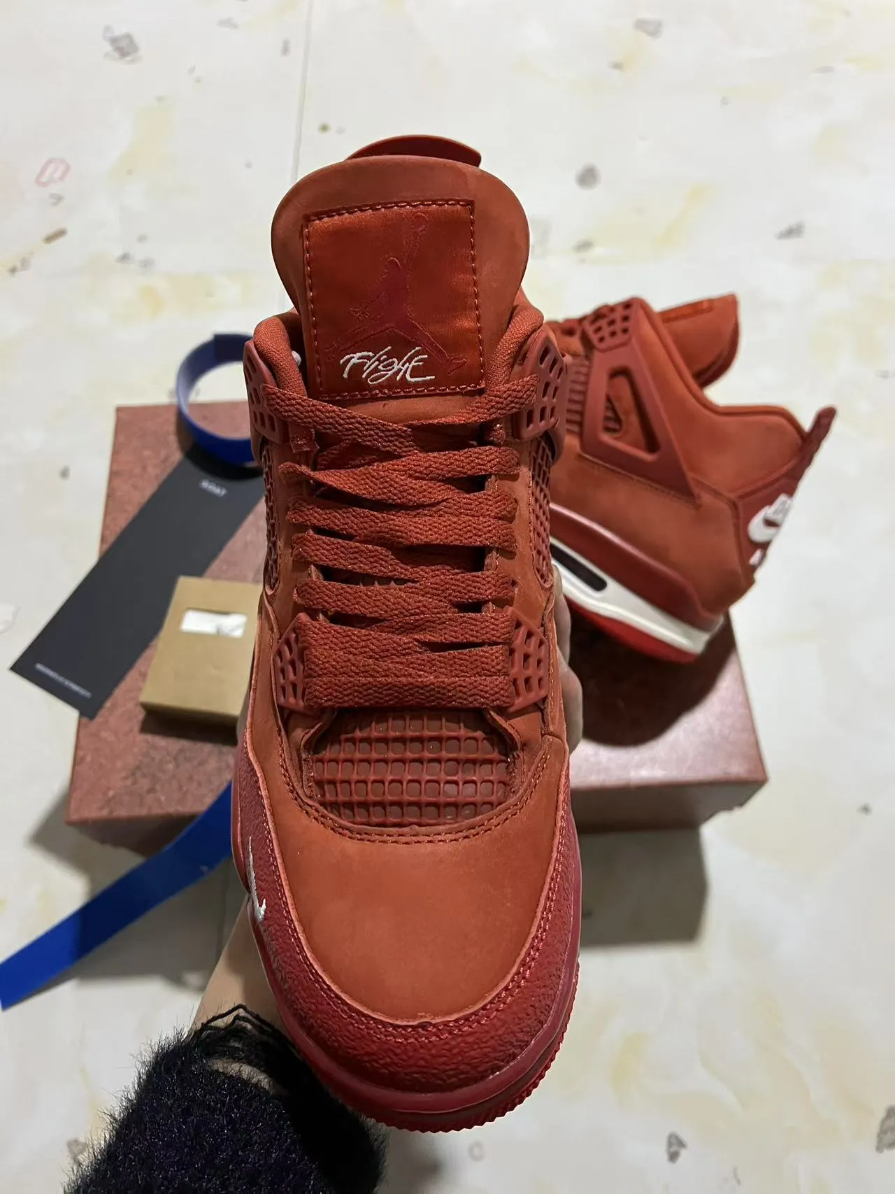Nike Air Jordan 4 Monochromatic Red Basketball Shoes 3