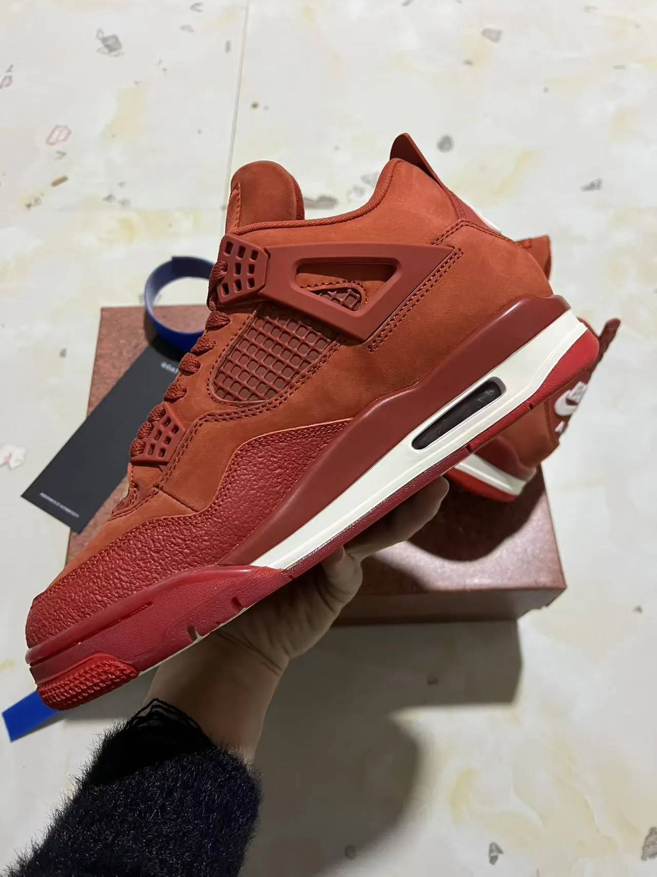 Nike Air Jordan 4 Monochromatic Red Basketball Shoes 5