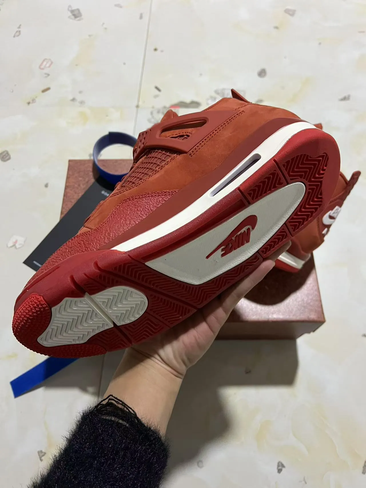 Nike Air Jordan 4 Monochromatic Red Basketball Shoes 6