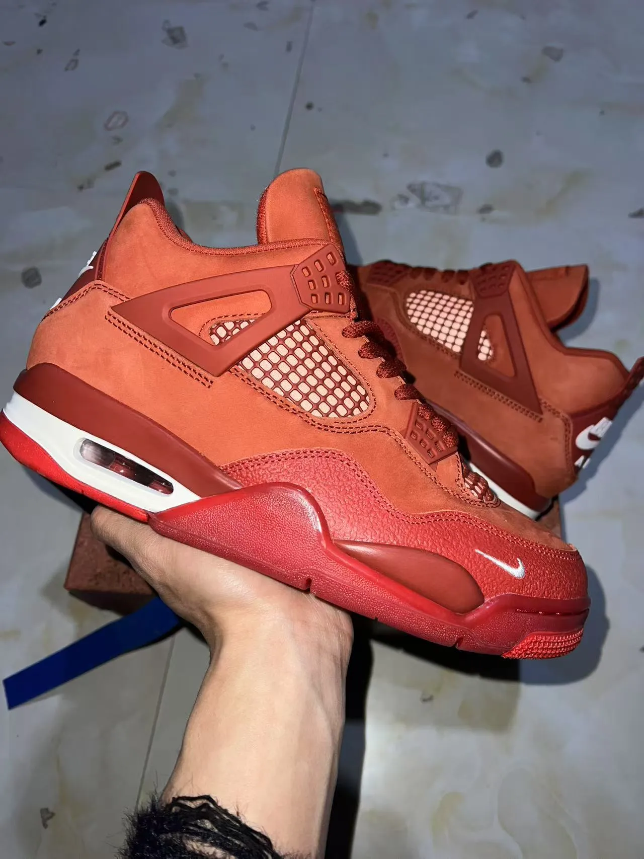 Nike Air Jordan 4 Monochromatic Red Basketball Shoes 10