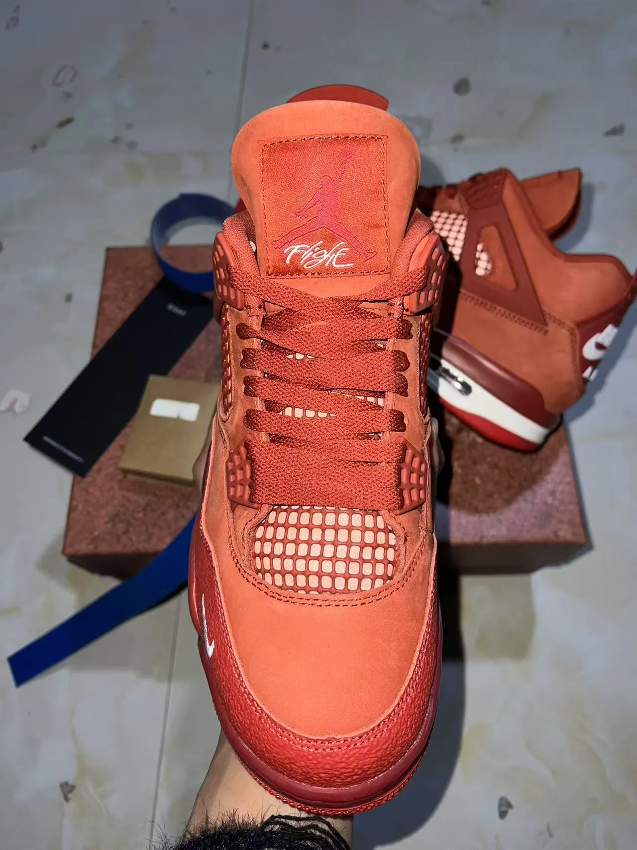 Nike Air Jordan 4 Monochromatic Red Basketball Shoes 11