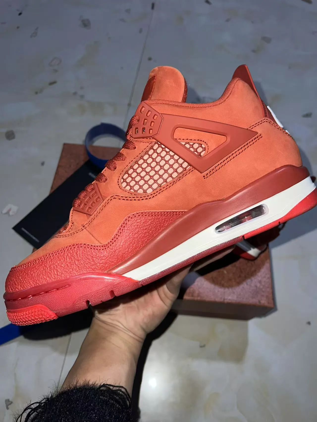 Nike Air Jordan 4 Monochromatic Red Basketball Shoes 12